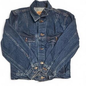 90s Children’s Plain Pockets Blue Denim Jean Jacket